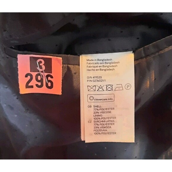 H&M HM  Slim Fit Polyester Blend Sport Coat Blazer Gray Single Breasted Size 44R - Picture 5 of 5